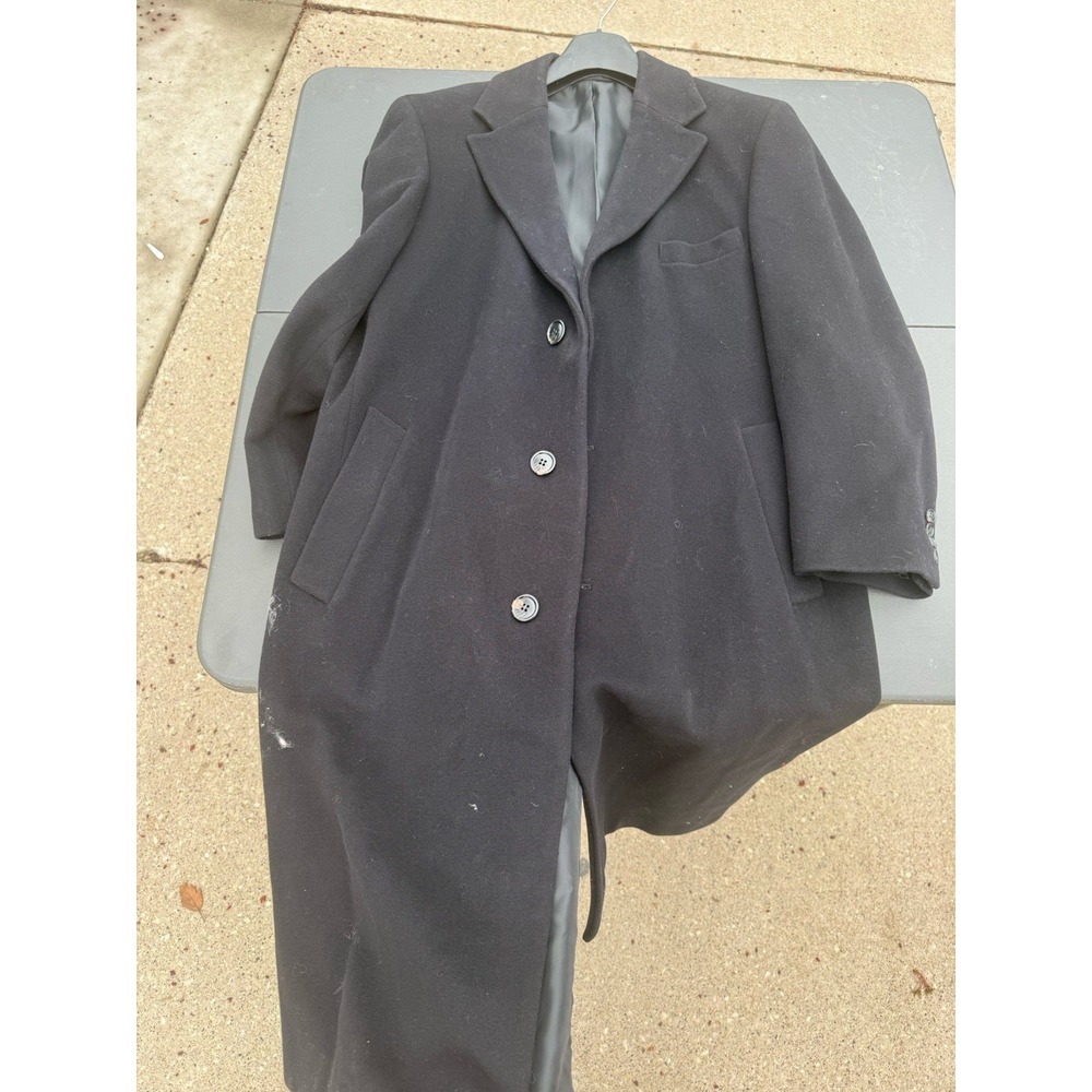 Lauren Ralph Lauren Cashmere Wool Coat Mens Black Overcoat USA